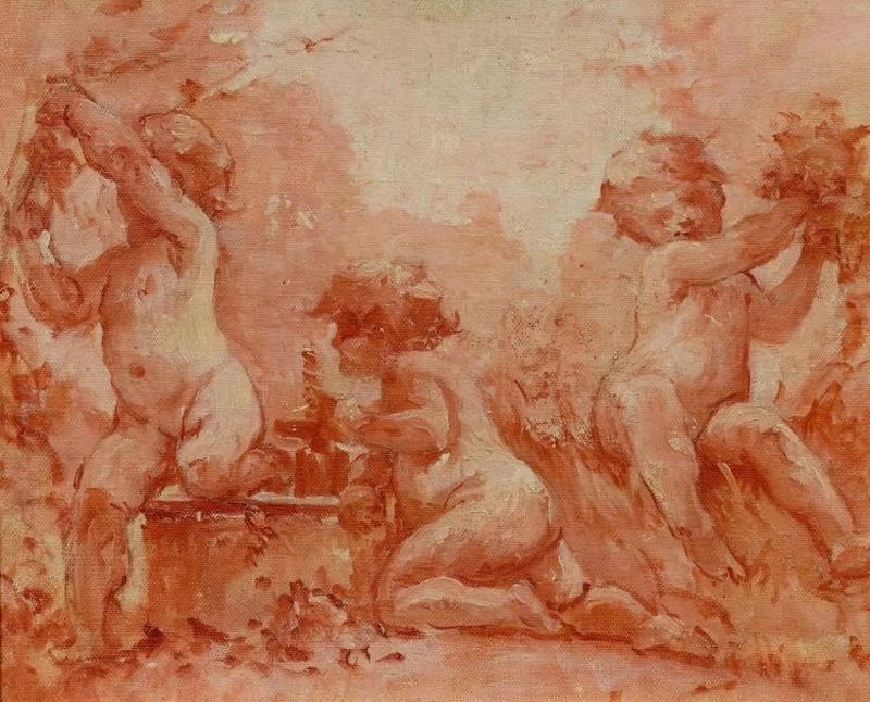 Paul Baudry - schizzo con tre putti, attribuito